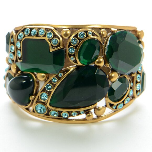 Oscar de la Renta Jewelry - Vintage Oscar de La Renta Gold-tone Crystal Bracelet